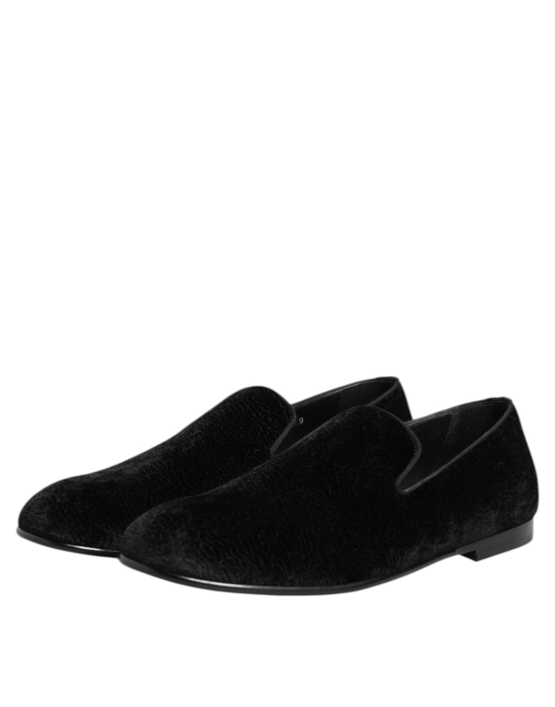 Dolce &amp; Gabbana Black Jacquard Loafers Formal Men Dress Shoes