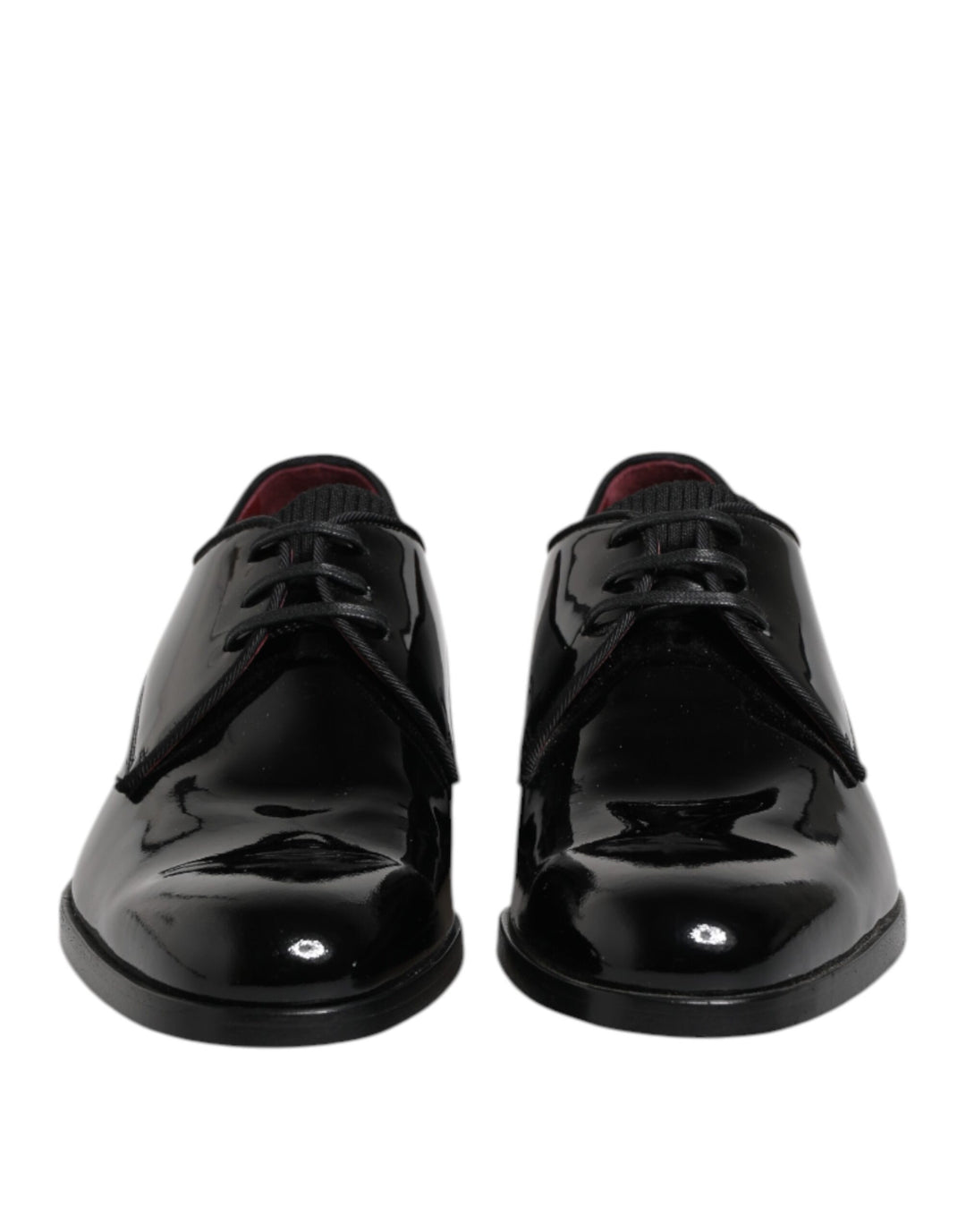 Dolce &amp; Gabbana Black Leather Lace Up Men Derby Formal Shoes