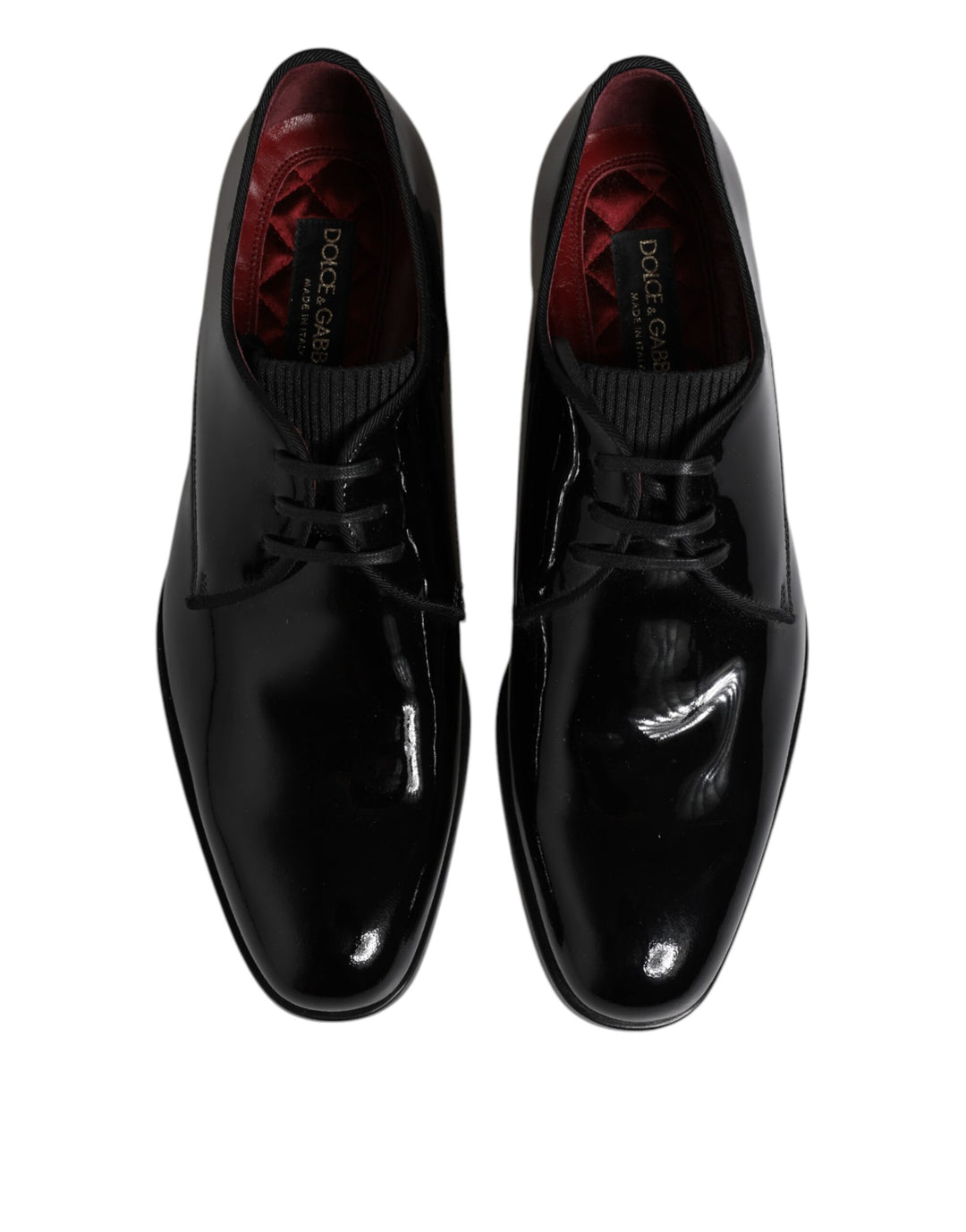 Dolce &amp; Gabbana Black Leather Lace Up Men Derby Formal Shoes