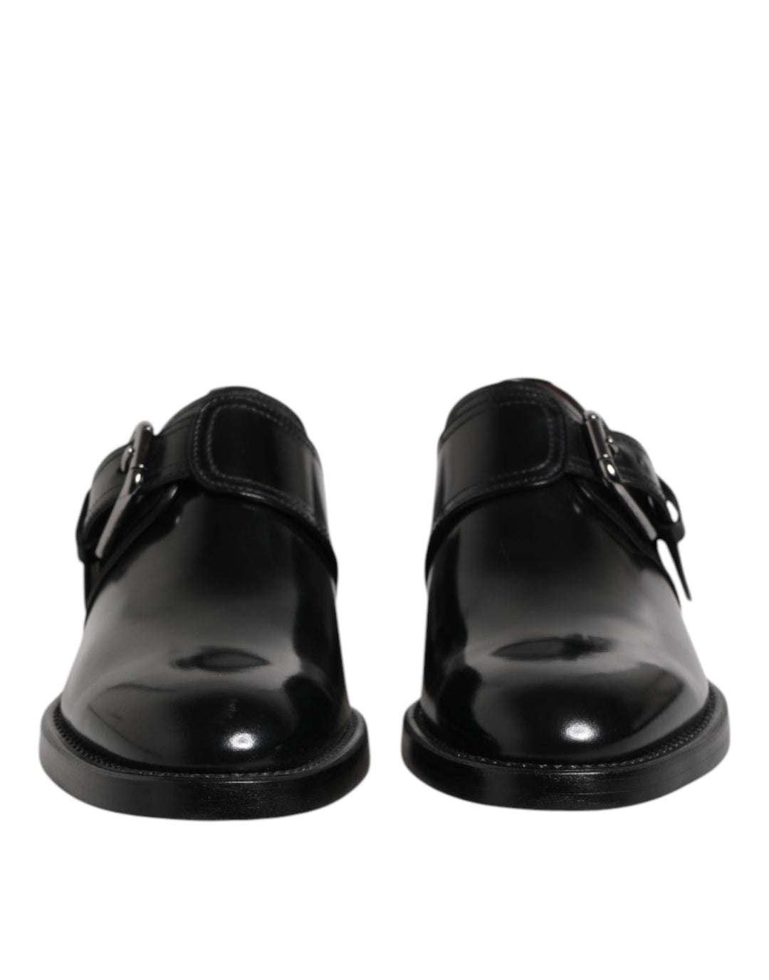 Dolce &amp; Gabbana Black Leather Monk Strap Derby Formal Shoes