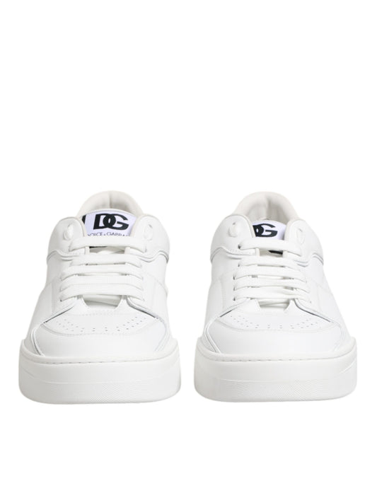 Dolce & Gabbana White Miami Leather Low Top Sneakers Shoes