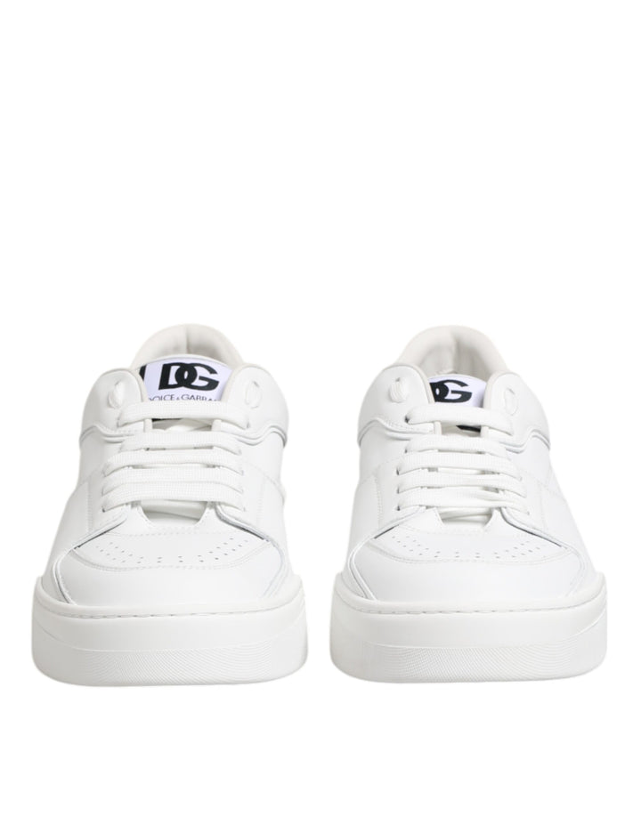 Dolce & Gabbana White Miami Leather Low Top Sneakers Shoes