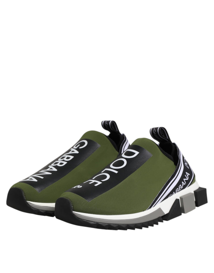 Dolce &amp; Gabbana Green Logo Low Top Sorrento Men Sneakers Shoes