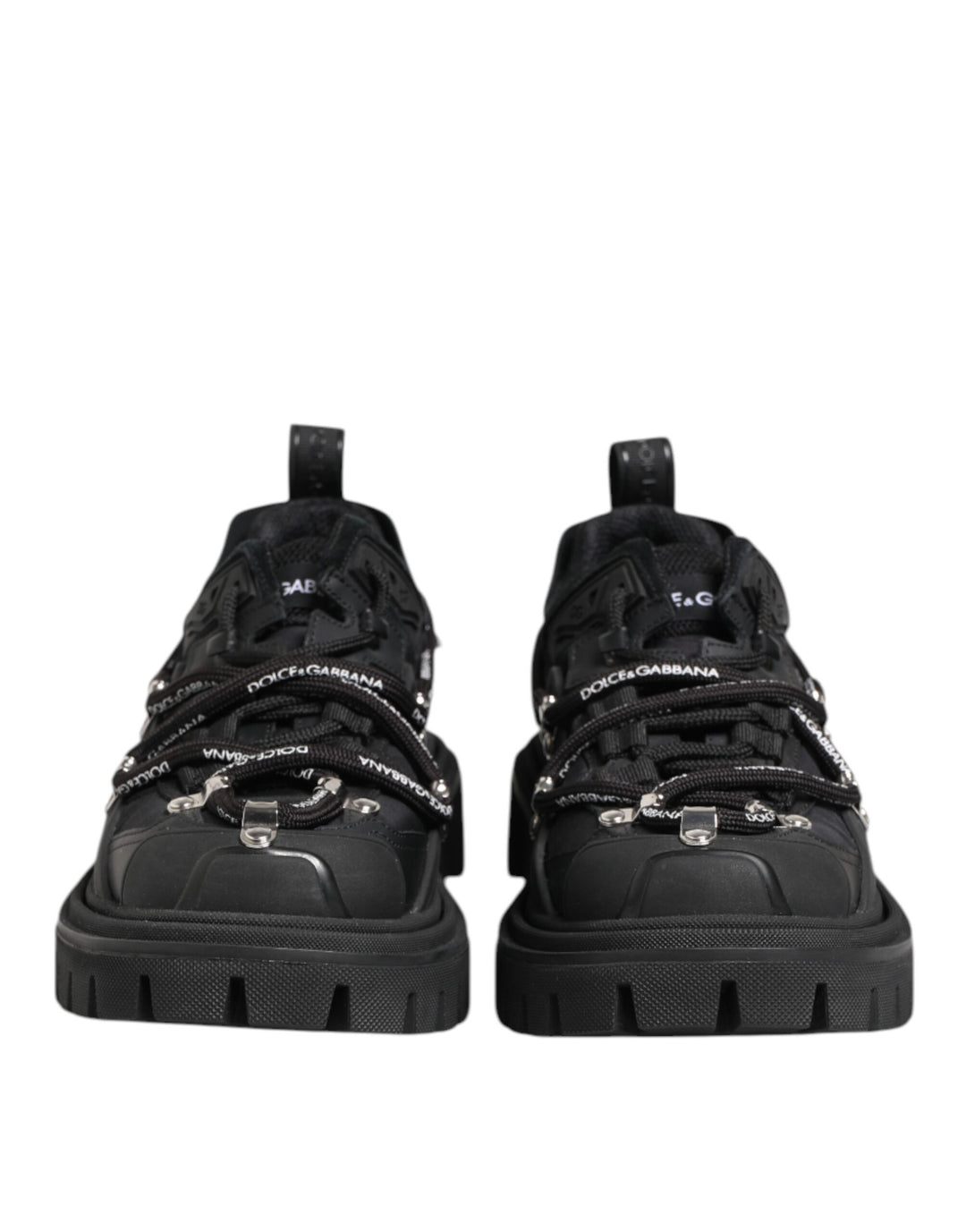 Dolce &amp; Gabbana Black Low Top Lace Up Trekking Sneakers Shoes