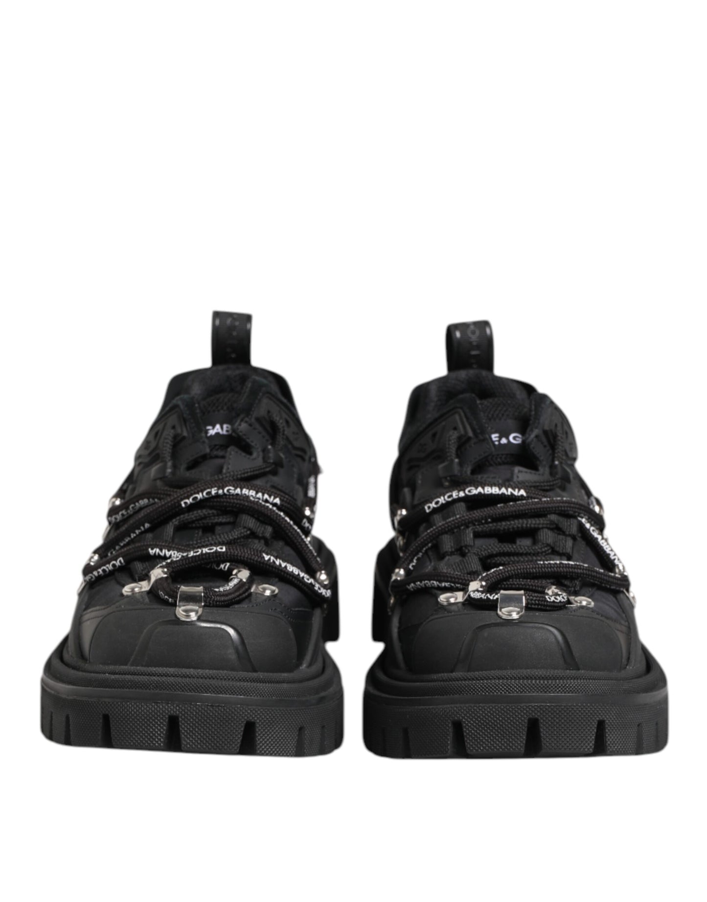 Dolce & Gabbana Black Low Top Lace Up Trekking Sneakers Shoes
