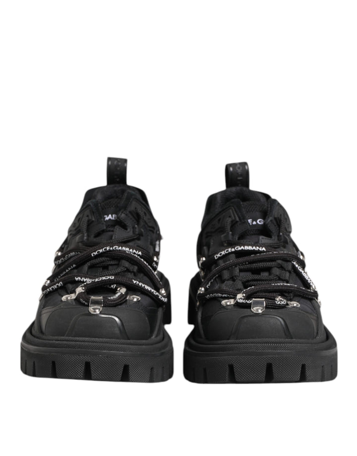 Dolce &amp; Gabbana Black Low Top Lace Up Trekking Sneakers Shoes