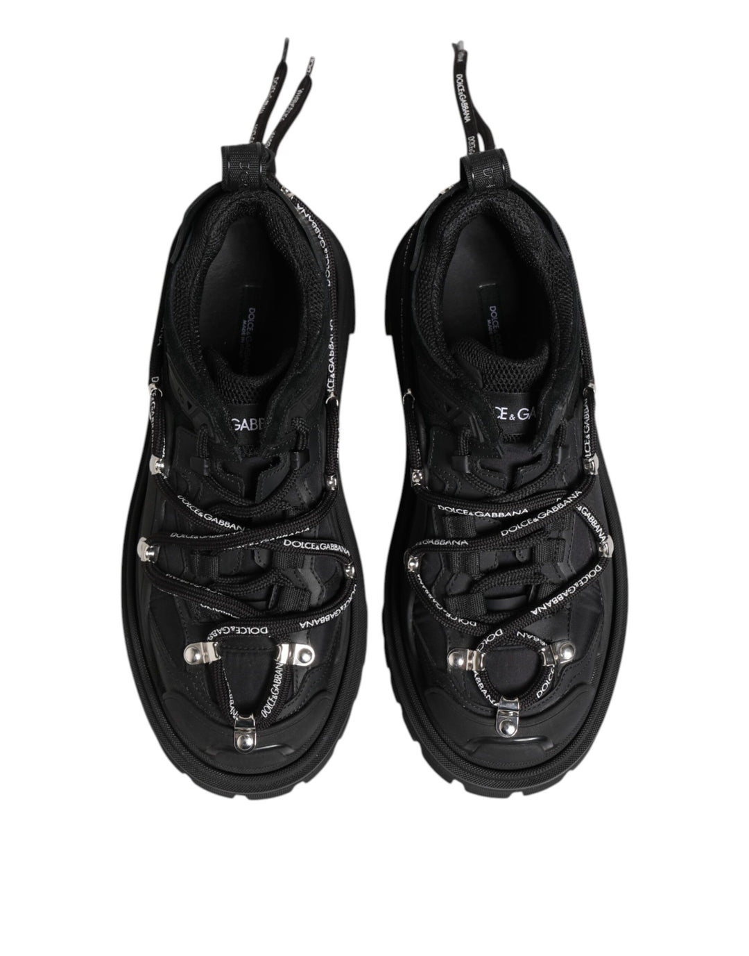 Dolce &amp; Gabbana Black Low Top Lace Up Trekking Sneakers Shoes