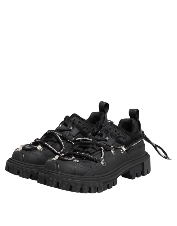 Dolce &amp; Gabbana Black Low Top Lace Up Trekking Sneakers Shoes