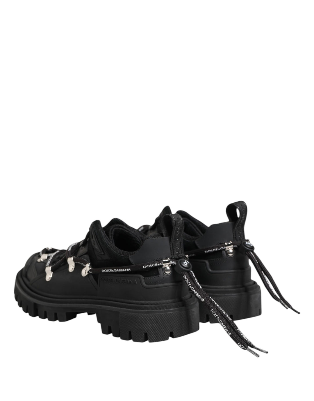 Dolce &amp; Gabbana Black Low Top Lace Up Trekking Sneakers Shoes