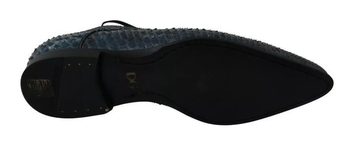 Dolce &amp; Gabbana Blue Python Leather Snakeskin Shoes