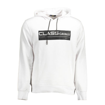 Cavalli Class White Cotton Men Sweatshirt