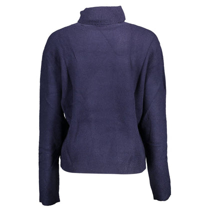 U.S. POLO ASSN. "Blue Acrylic Women Sweater with Turtleneck Detail"