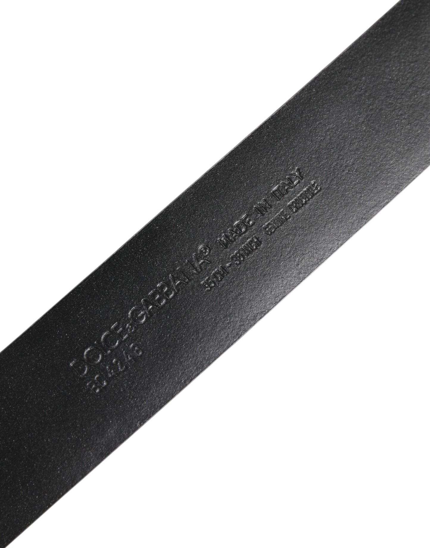 Dolce & Gabbana Black Exotic Leather DG Logo Buckle Belt