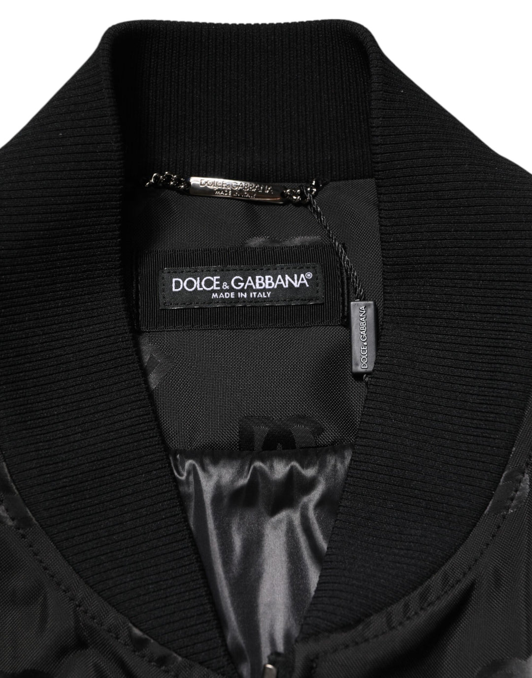 Dolce &amp; Gabbana Black Cargo Windbraker Logo Mania Jacket