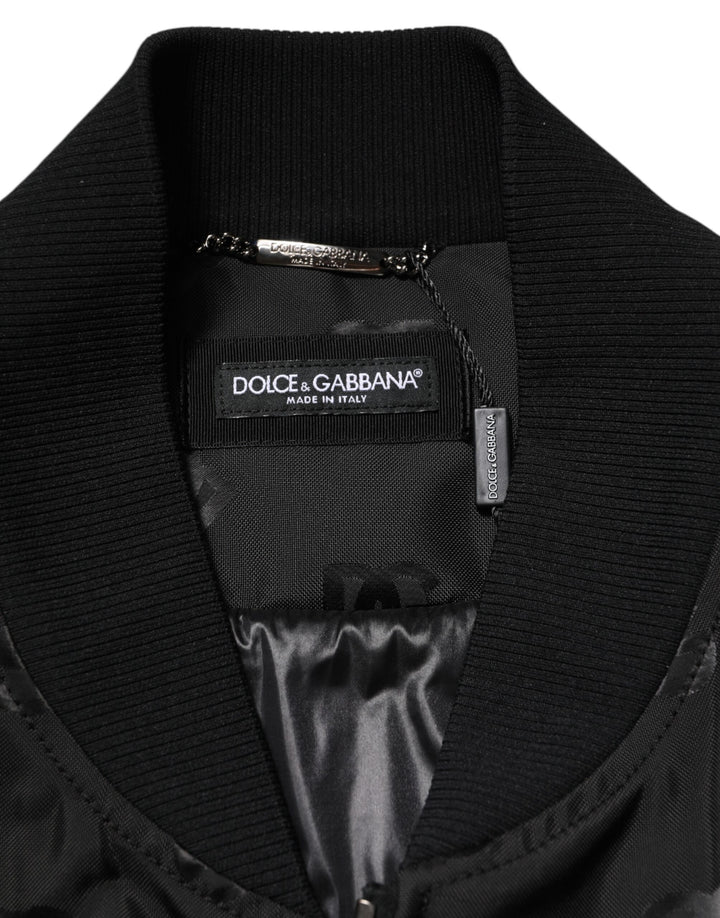 Dolce &amp; Gabbana Black Cargo Windbraker Logo Mania Jacket