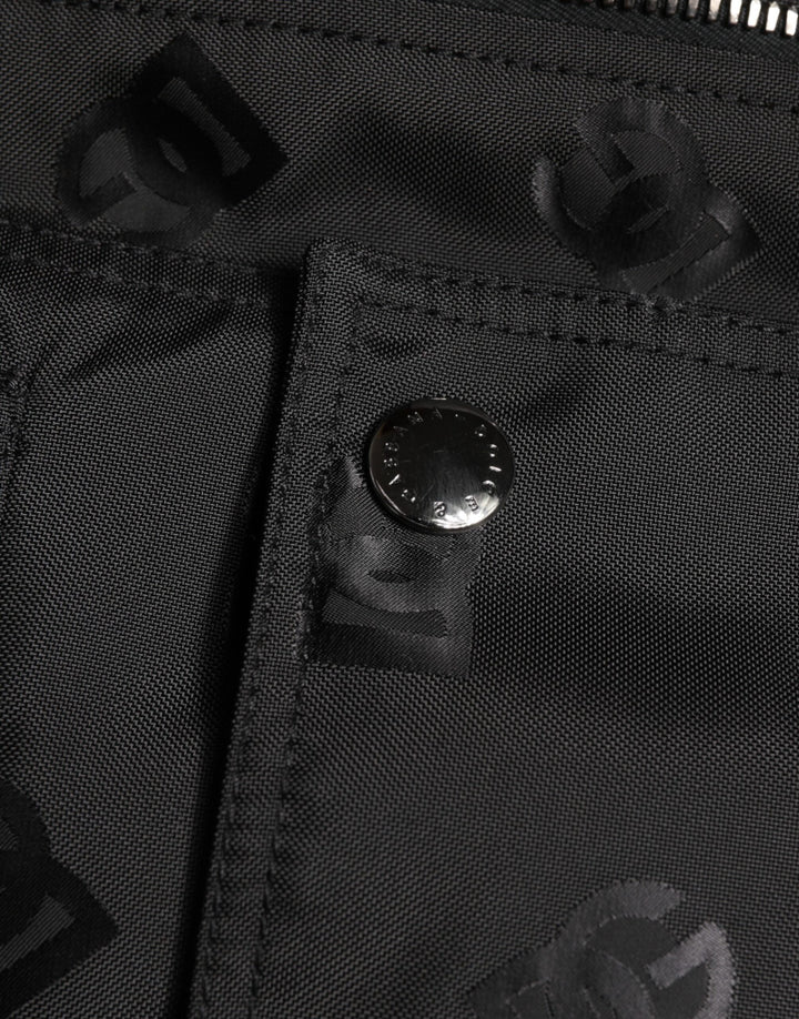 Dolce &amp; Gabbana Black Cargo Windbraker Logo Mania Jacket