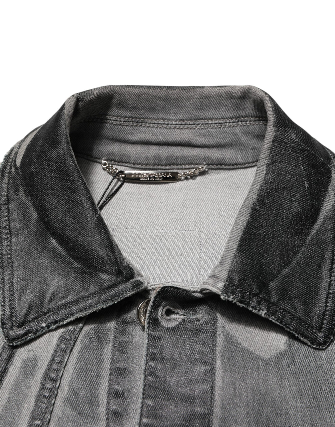 Dolce & Gabbana Gray Washed Cotton Stretch Denim Jacket