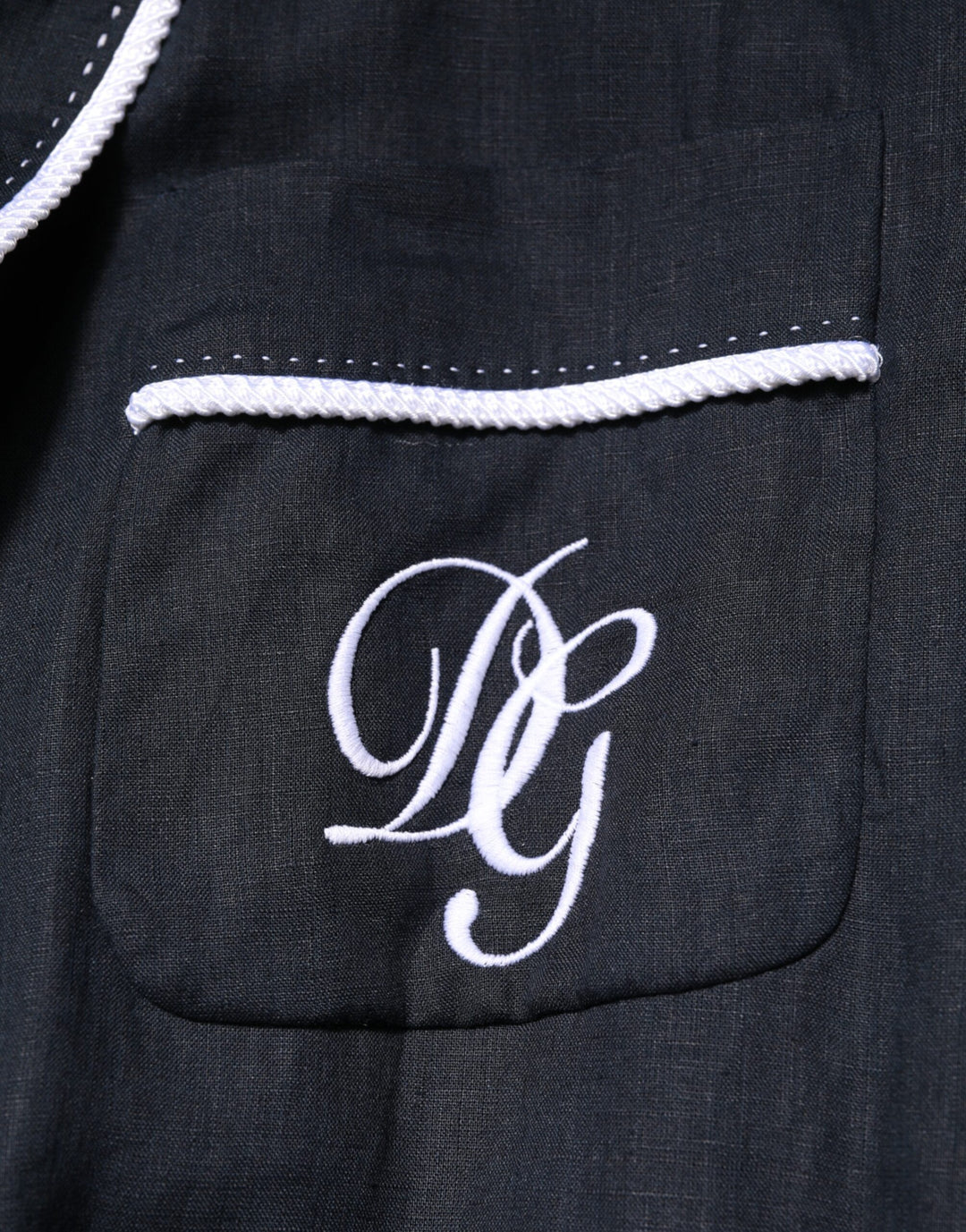 Dolce &amp; Gabbana Dark Blue DG Embroidery Jacket Robe Blazer