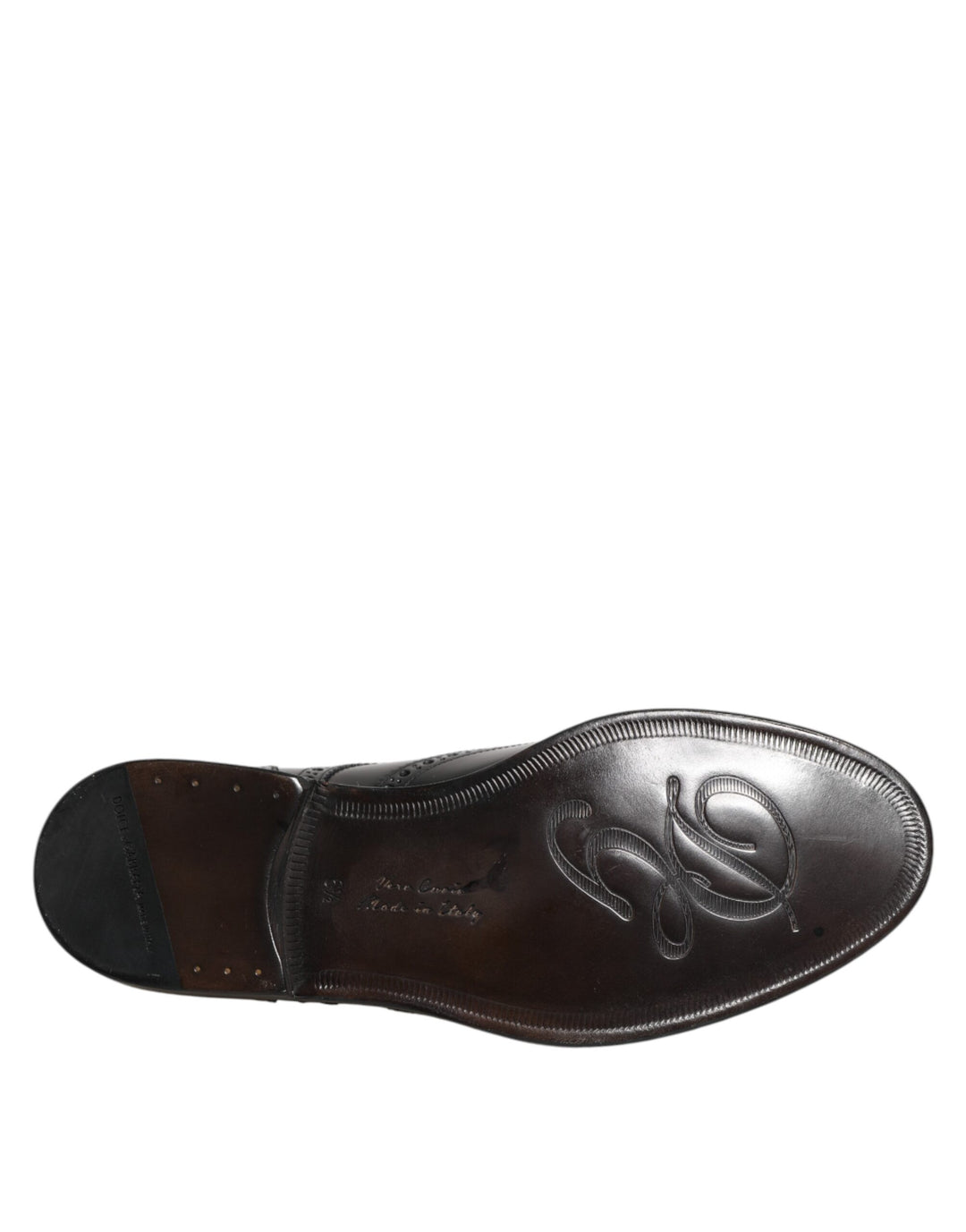 Dolce &amp; Gabbana Black Leather Derby Wingtip Formal Shoes