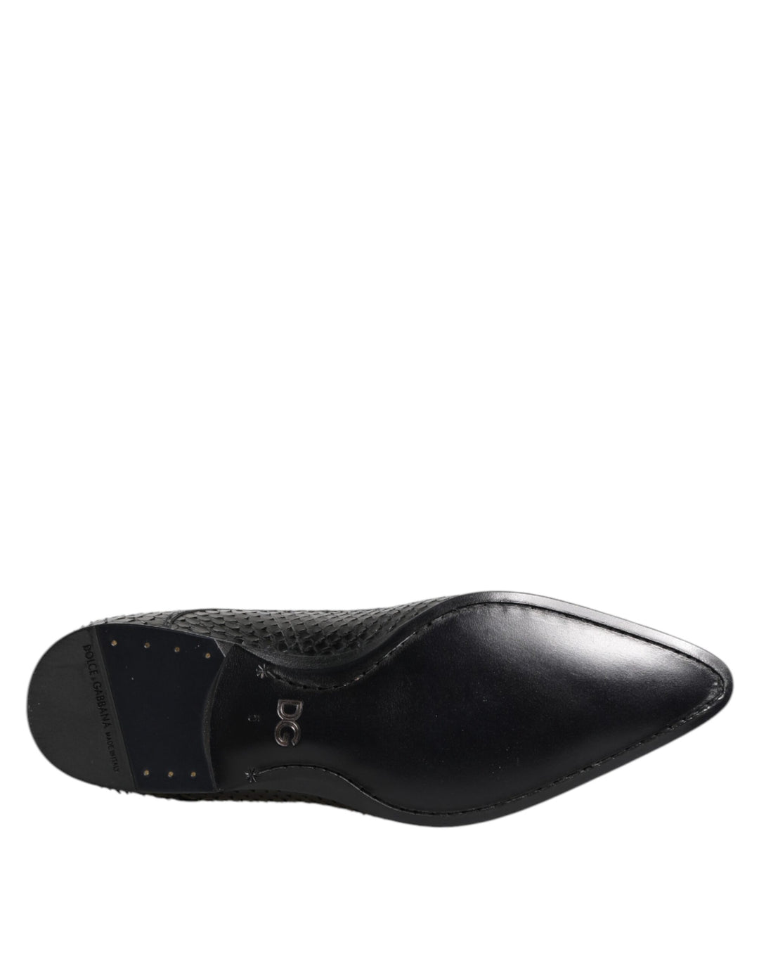 Dolce &amp; Gabbana Black Exotic Leather Lace Up Derby Shoes