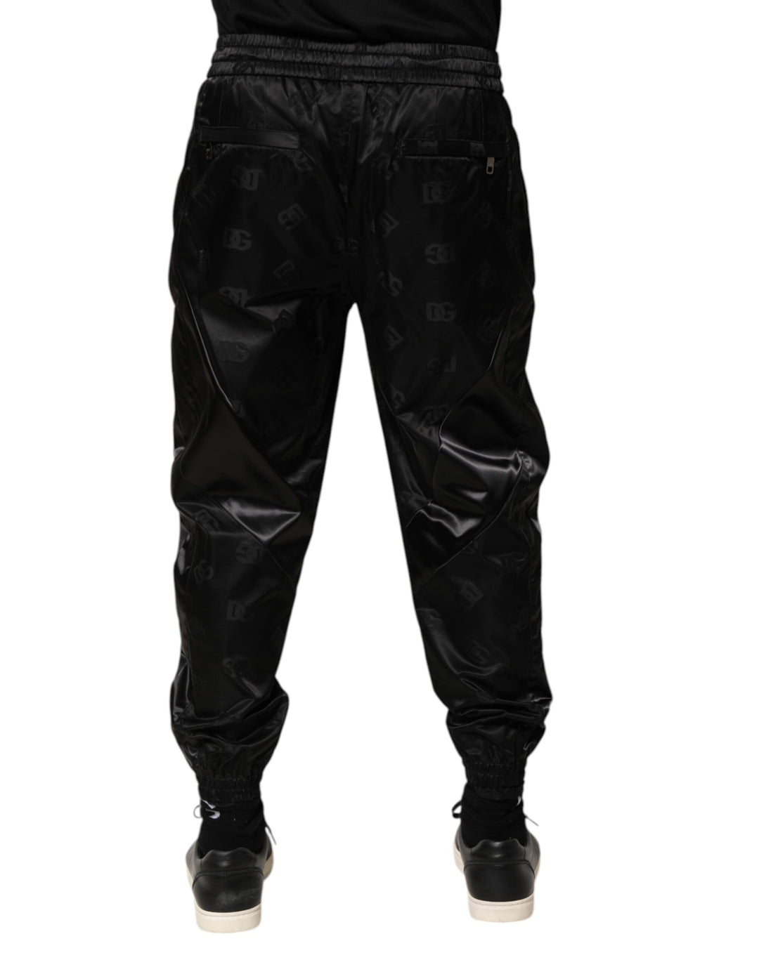 Dolce &amp; Gabbana Black Logo DG Print Men Jogger Sweatpants Pants