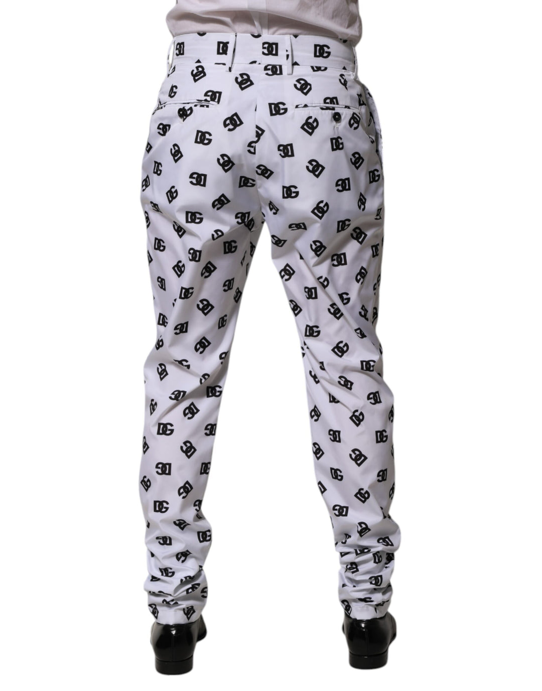 Dolce & Gabbana White Logo Cotton Skinny Denim Trouser Pants