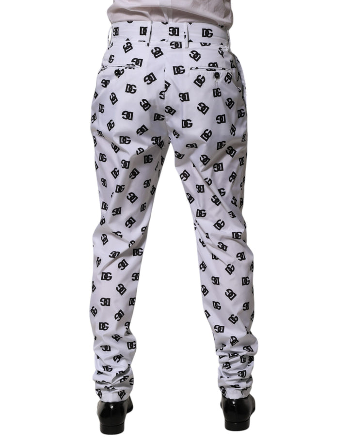 Dolce & Gabbana White Logo Cotton Skinny Denim Trouser Pants