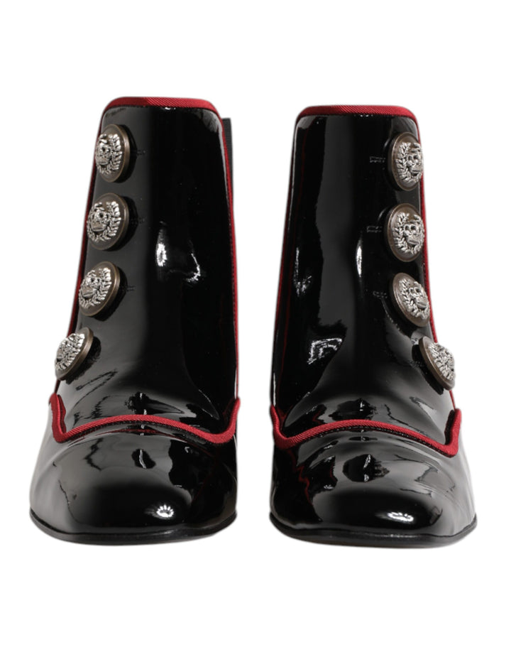 Dolce &amp; Gabbana Black Jackie Buttoned Chelsea Boots Shoes