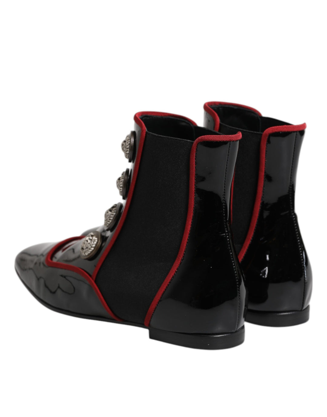 Dolce &amp; Gabbana Black Jackie Buttoned Chelsea Boots Shoes