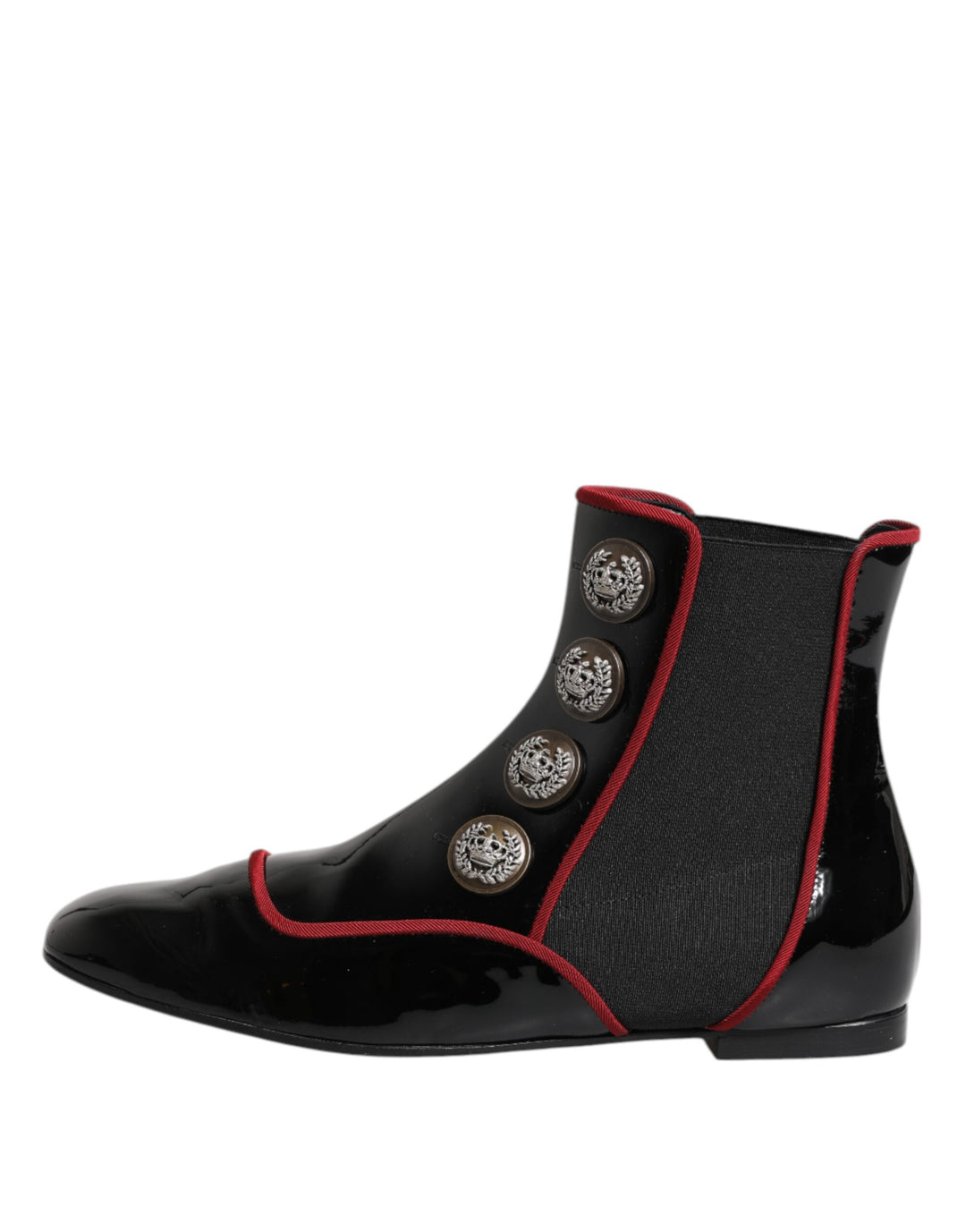 Dolce &amp; Gabbana Black Jackie Buttoned Chelsea Boots Shoes