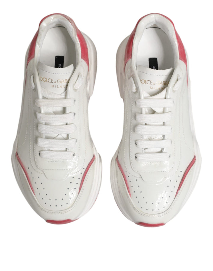 Dolce &amp; Gabbana White Pink Daymaster Low Top Sneakers Shoes