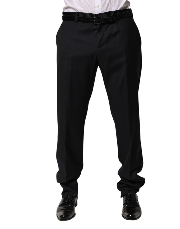 Dolce &amp; Gabbana Black Wool Men Formal Dress Trouser Pants