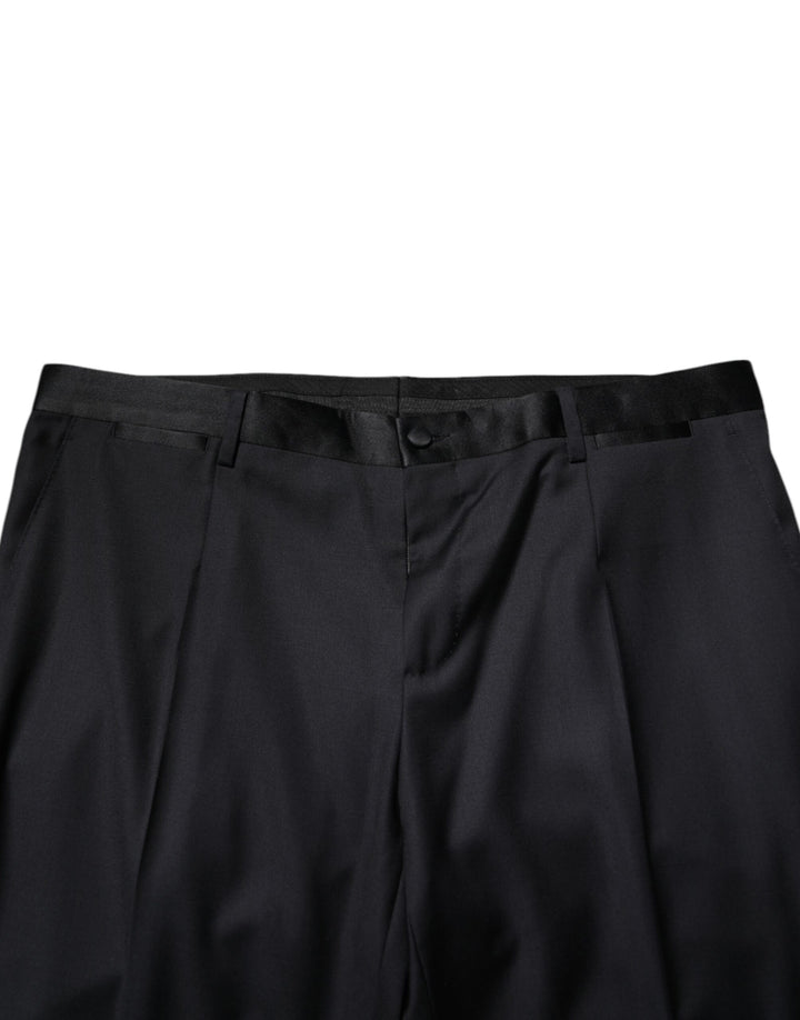Dolce &amp; Gabbana Black Wool Men Formal Dress Trouser Pants