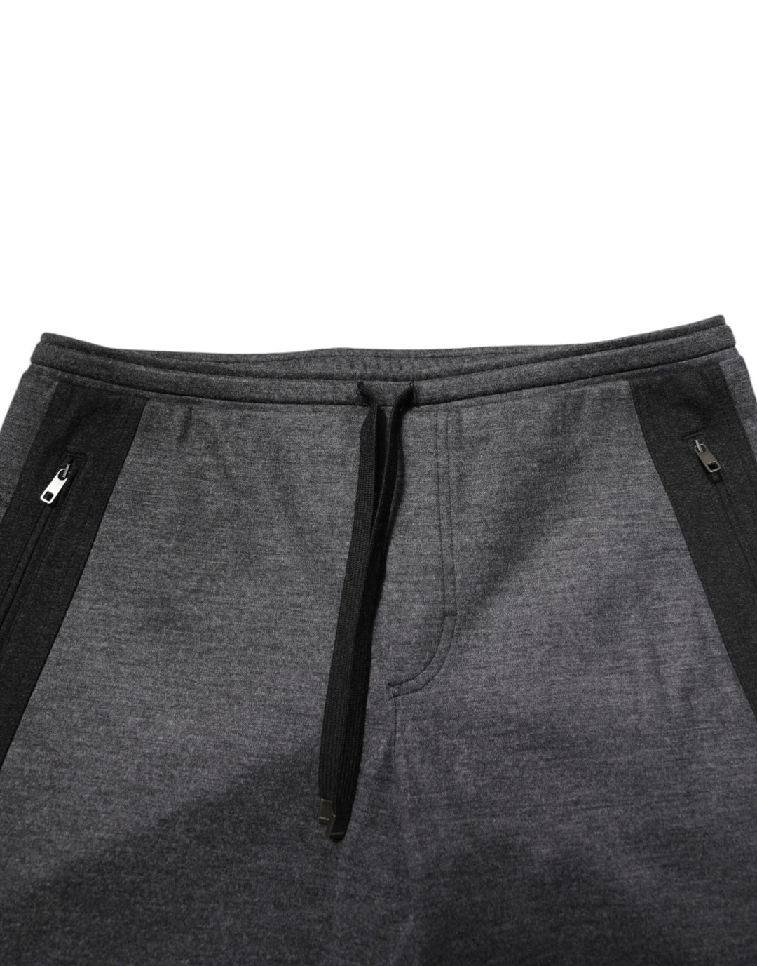 Dolce &amp; Gabbana Gray Black Wool Blend Jogger Sweatpants  Pants