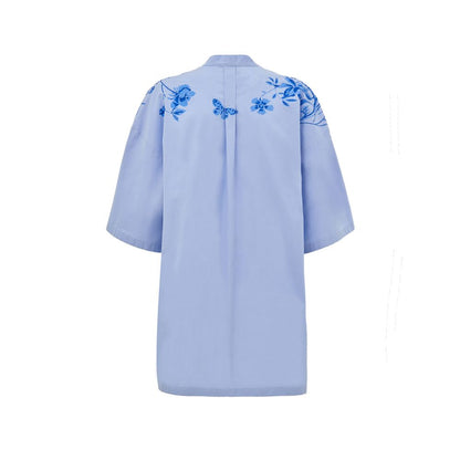 Gucci Blue Cotton Pattern Shirt