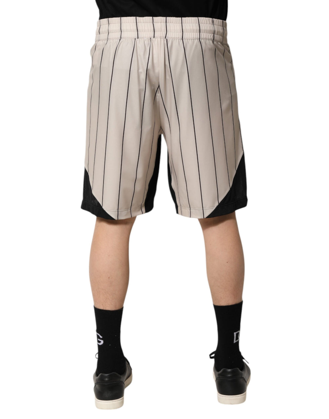Dolce &amp; Gabbana Off White Polyester DG Logo Sweatshorts Shorts
