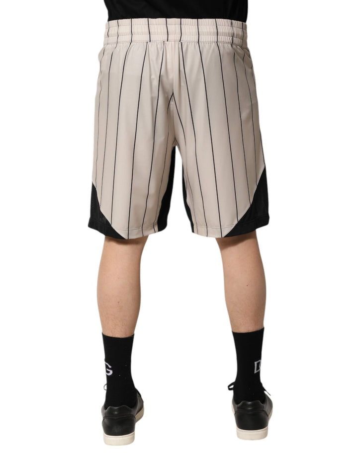 Dolce &amp; Gabbana Off White Polyester DG Logo Sweatshorts Shorts