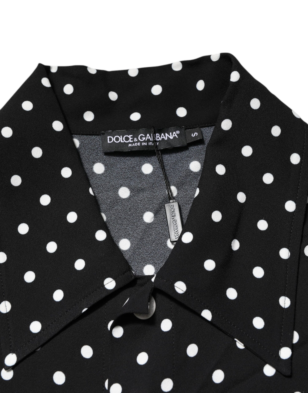 Dolce &amp; Gabbana Black Polka Dot Short Sleeves Collared Polo T-shirt