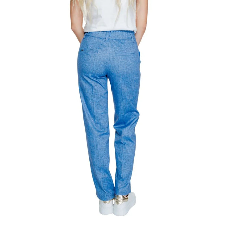 Street One Blue Polyester Casual Pants