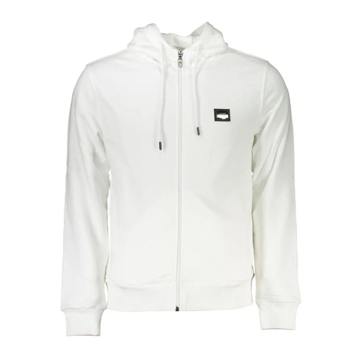 Cavalli Class White Cotton Men’s Hooded Sweater