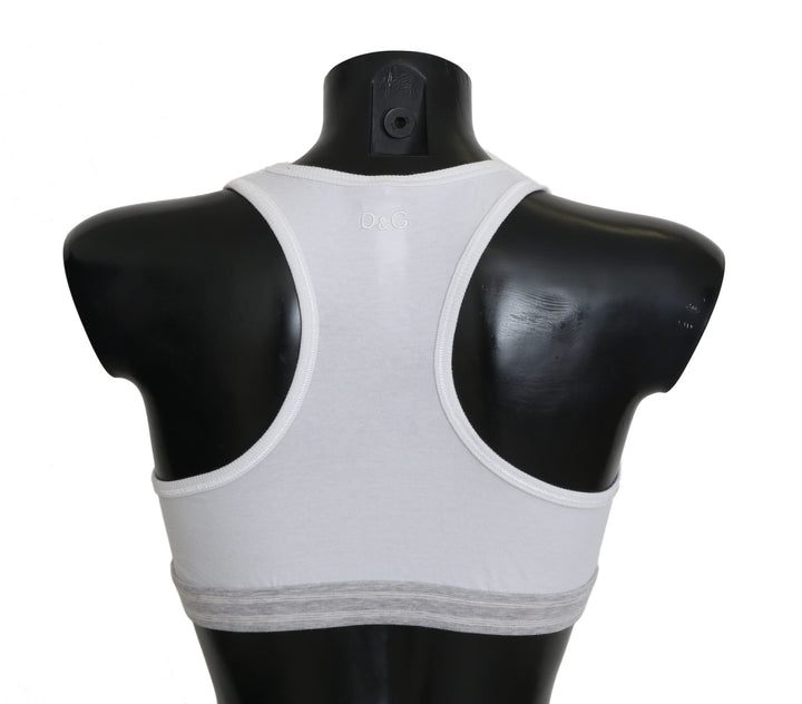 Dolce &amp; Gabbana White Cotton Sport Stretch Bra Underwear