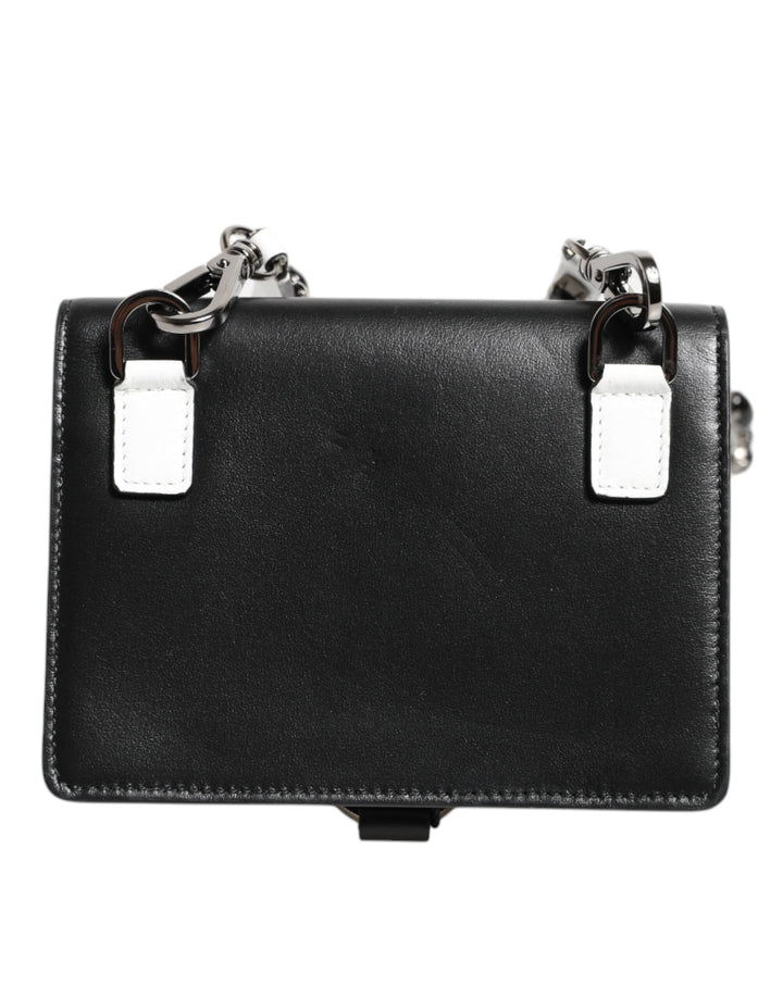 Dolce &amp; Gabbana Black Leather Crystal Embellished Card Holder Wallet