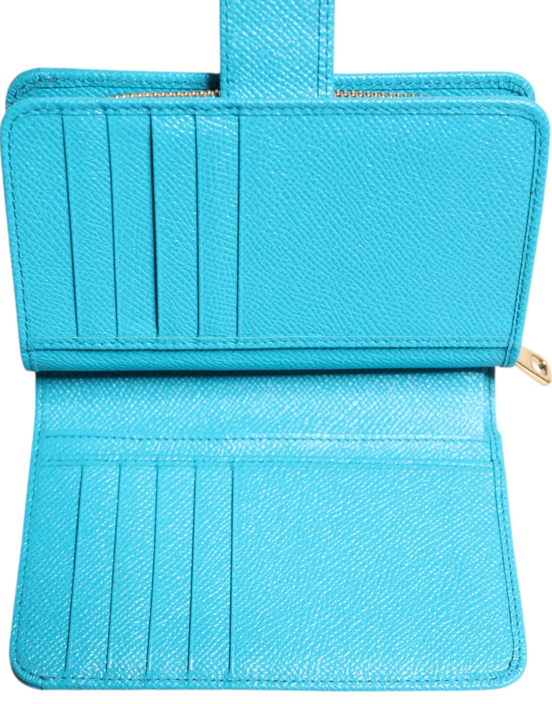 Dolce &amp; Gabbana Light Blue Leather Bifold Continental Clutch Wallet