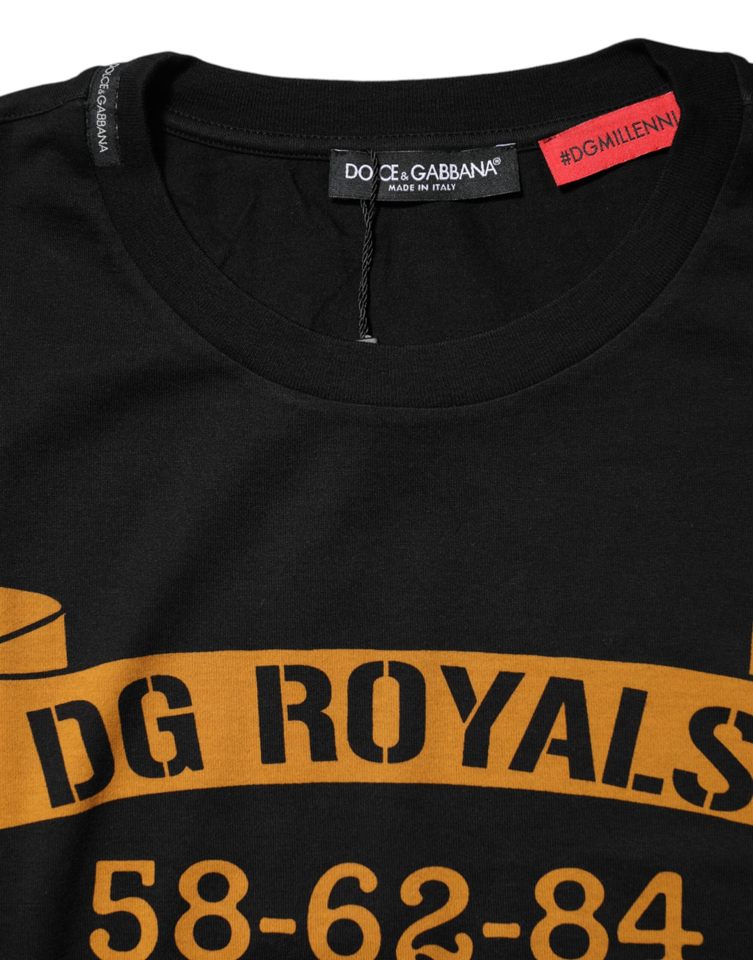 Dolce &amp; Gabbana Black DG Royals Cotton Crew Neck T-shirt