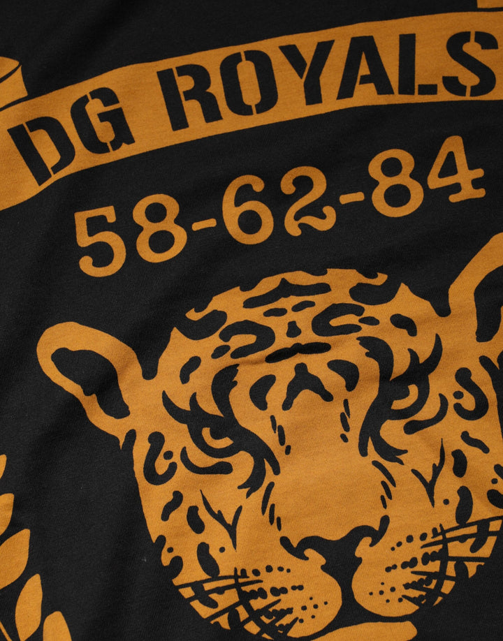 Dolce &amp; Gabbana Black DG Royals Cotton Crew Neck T-shirt