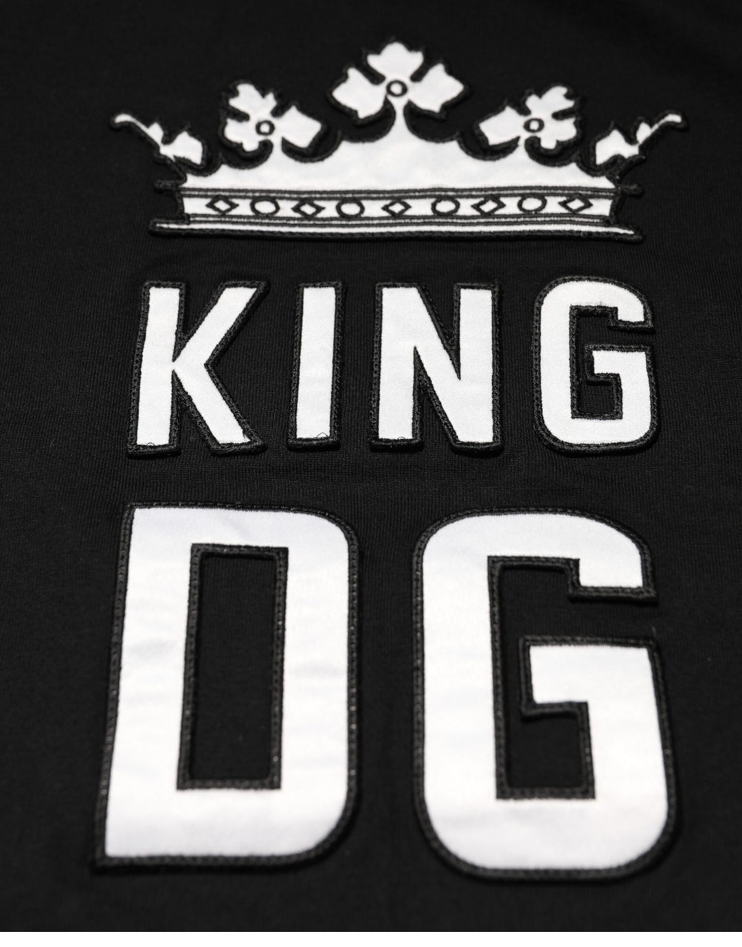 Dolce &amp; Gabbana Black DG King Crown Cotton Crew Neck T-shirt