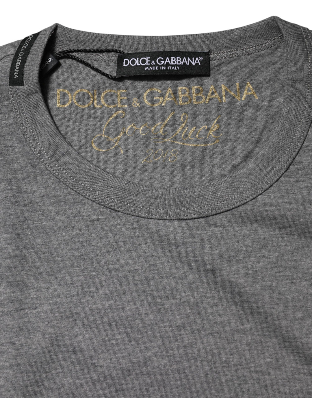 Dolce &amp; Gabbana Gray Cotton Crew Neck Short Sleeves T-shirt