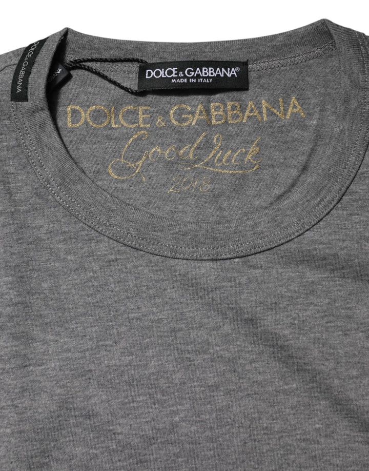 Dolce &amp; Gabbana Gray Cotton Crew Neck Short Sleeves T-shirt