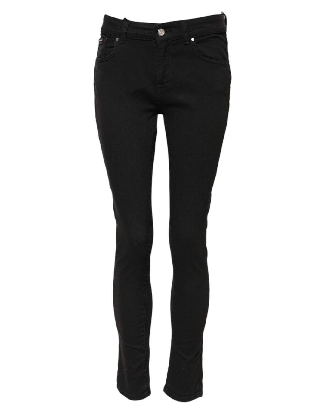 Dolce &amp; Gabbana Black Cotton Skinny Mid Waist Denim Jeans
