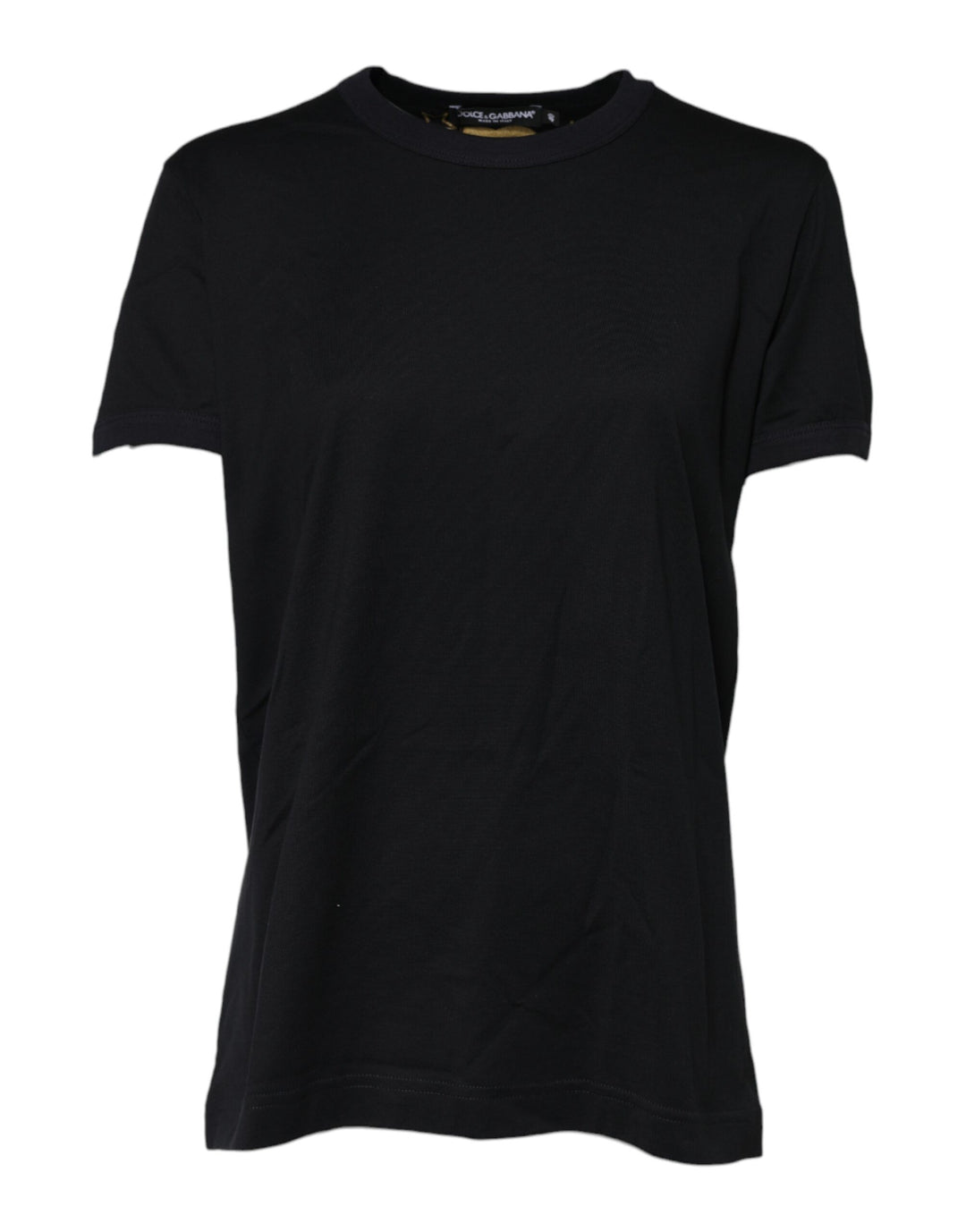 Dolce &amp; Gabbana Black Cotton DG Print Short Sleeve Top T-shirt